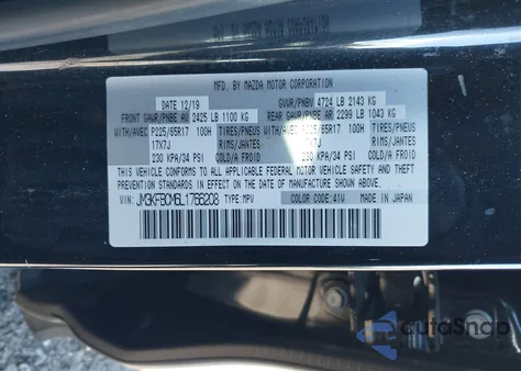 2020 Mazda Cx-5 Touring z USA, uszkodzony, nr VIN JM3KFBCM6L1766208